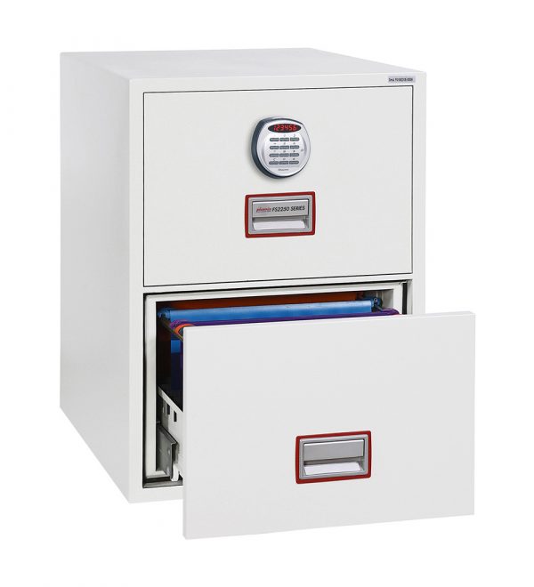 Phoenix World Class Vertical Fire File FS2252E 2 Drawer Filing Cabinet with Electronic Lock