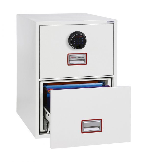 Phoenix World Class Vertical Fire File FS2252F 2 Drawer Filing Cabinet with Fingerprint Lock