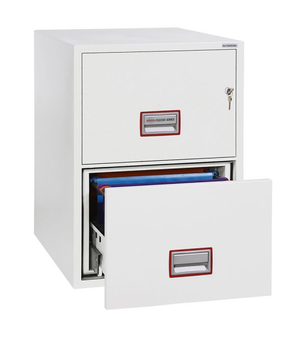 Phoenix World Class Vertical Fire File FS2252K 2 Drawer Filing Cabinet with Key Lock