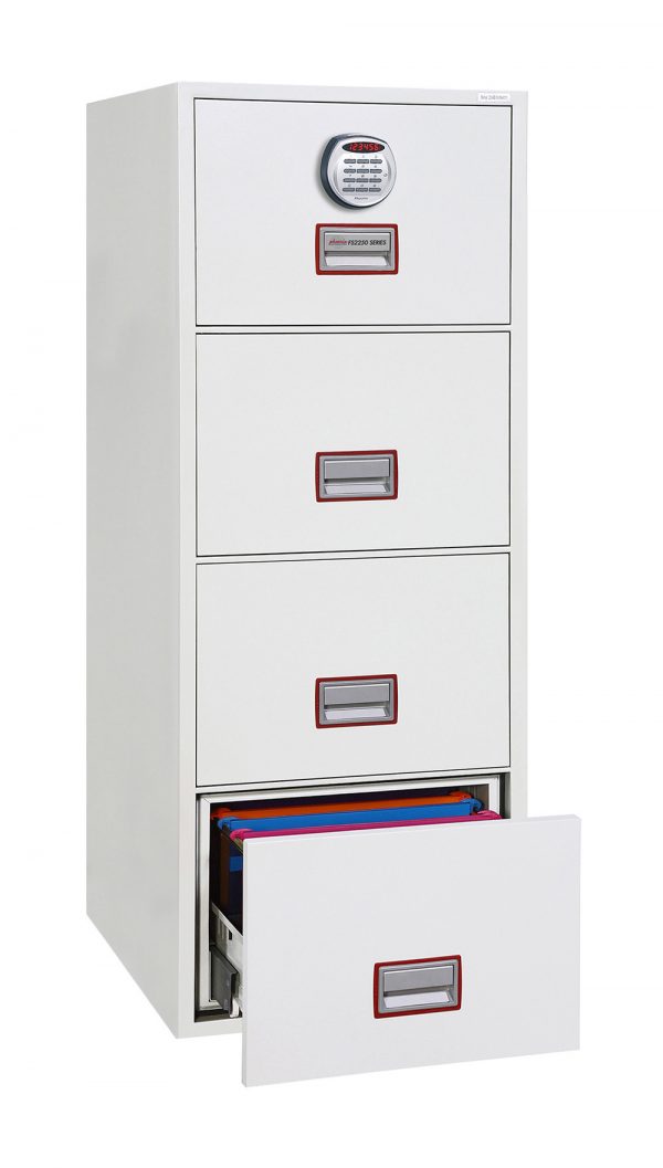 Phoenix World Class Vertical Fire File FS2254E 4 Drawer Filing Cabinet with Electronic Lock