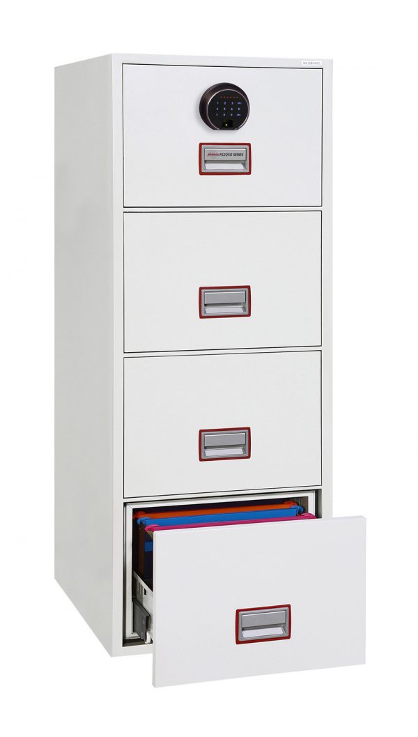 Phoenix World Class Vertical Fire File FS2254F 4 Drawer Filing Cabinet with Fingerprint Lock