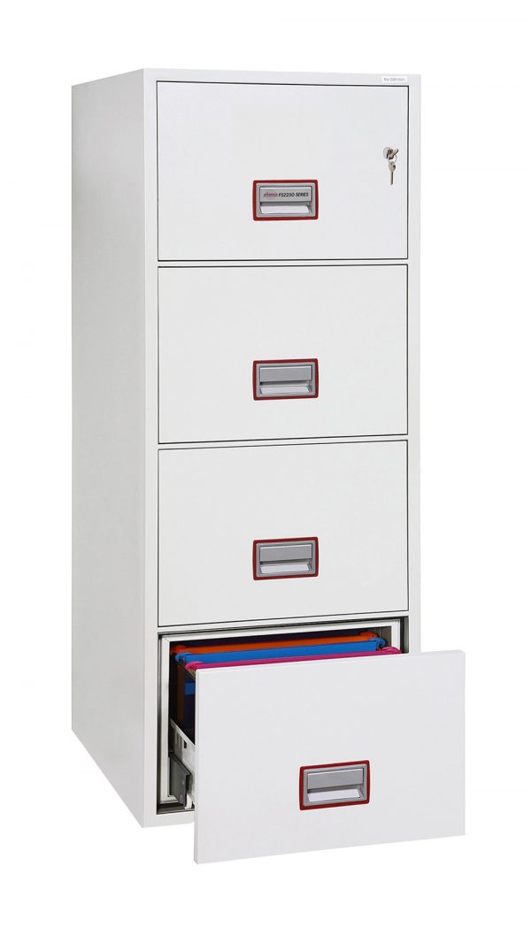 Phoenix World Class Vertical Fire File FS2254K 4 Drawer Filing Cabinet with Key Lock