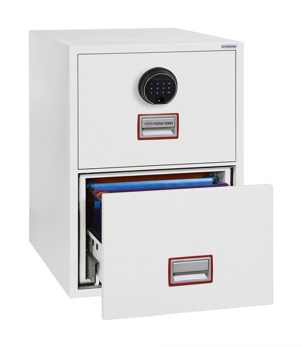 Phoenix World Class Vertical Fire File FS2262F 2 Drawer Filing Cabinet with Fingerprint Lock