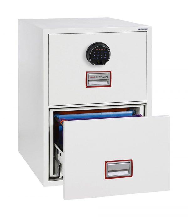 Phoenix World Class Vertical Fire File FS2262E 2 Drawer Filing Cabinet with Electronic Lock