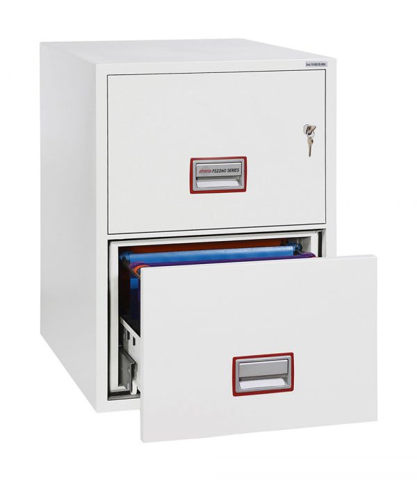 Phoenix World Class Vertical Fire File FS2262K 2 Drawer Filing Cabinet with Key Lock