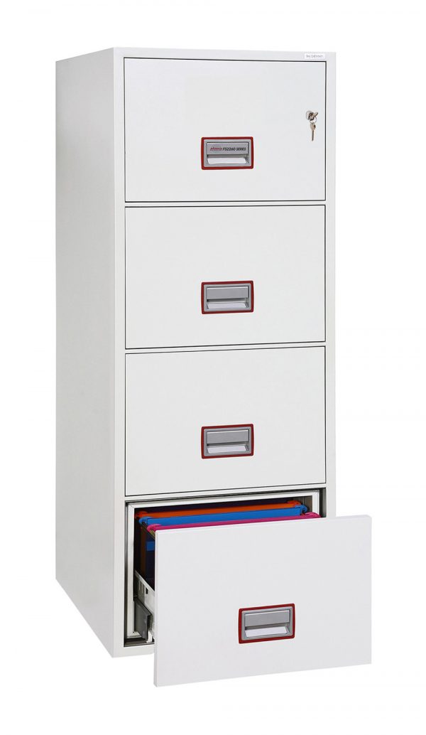 Phoenix World Class Vertical Fire File FS2264K 4 Drawer Filing Cabinet with Key Lock