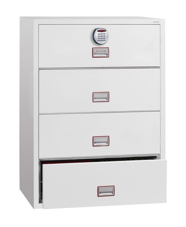 Phoenix World Class Lateral Fire File FS2414E 4 Drawer Filing Cabinet with Electronic Lock