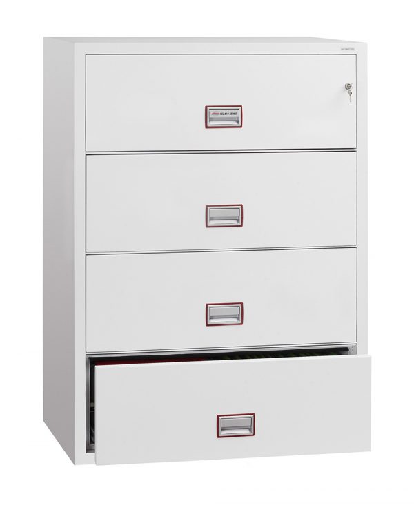 Phoenix World Class Lateral Fire File FS2414K 4 Drawer Filing Cabinet with Key Lock