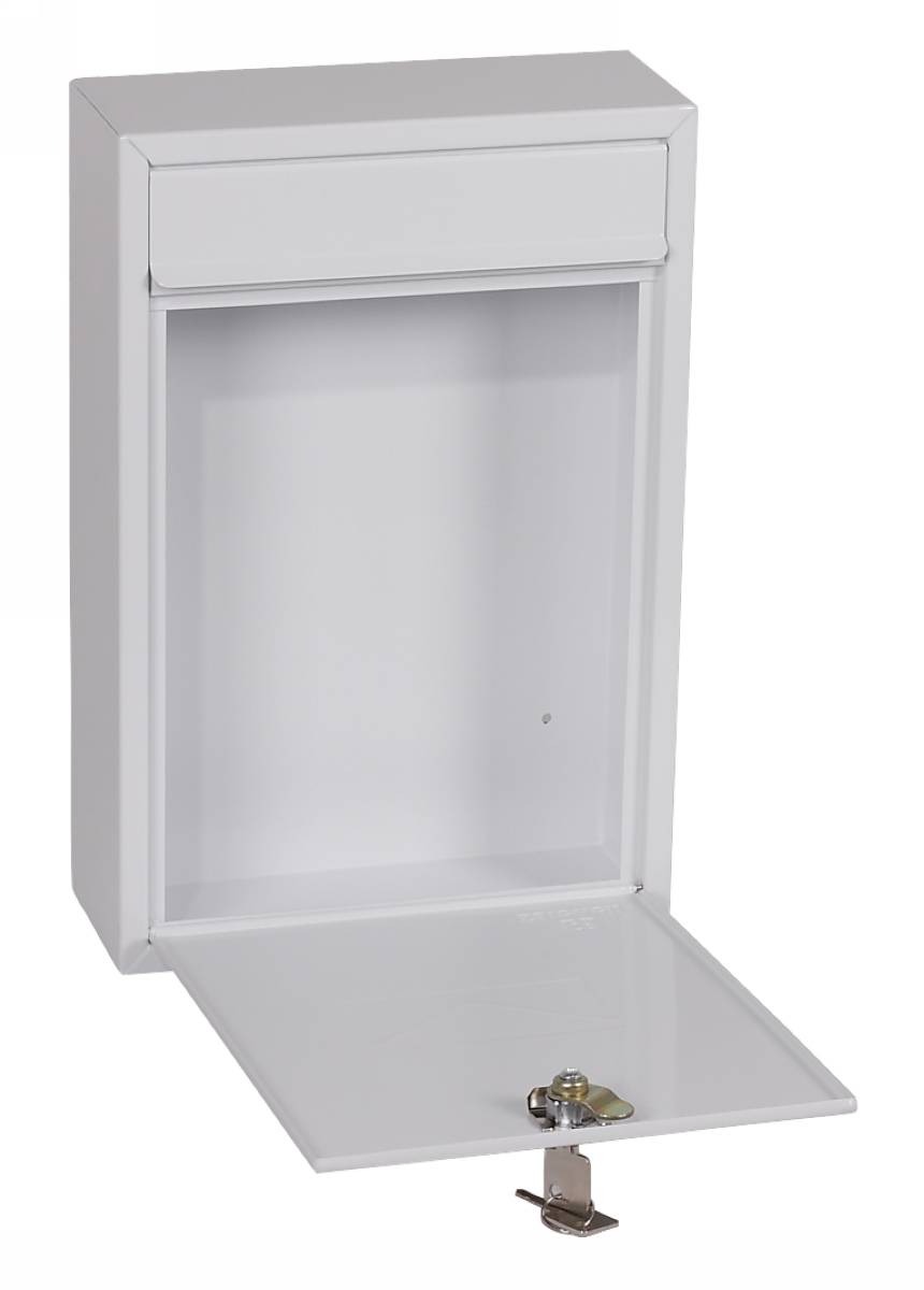 Phoenix Letra Front Loading Letter Box MB0116KW in White with Key Lock 2