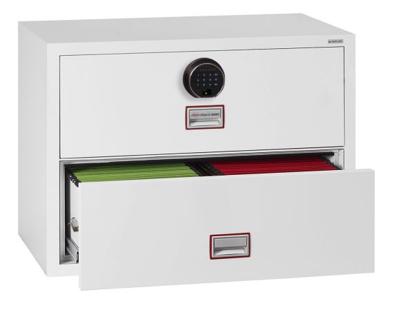 Phoenix World Class Lateral Fire File FS2412F 2 Drawer Filing Cabinet with Fingerprint Lock