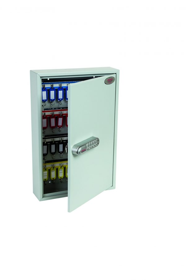 Phoenix Commercial Key Cabinet KC0602S 64 Hook with Electronic Lock & Push Shut Latch.