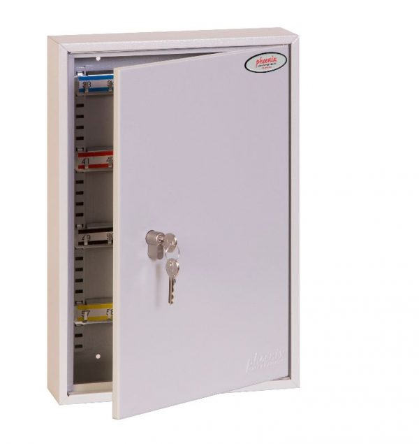 Phoenix Commercial Key Cabinet KC0602P 64 Hook with Euro Cylinder Lock Case