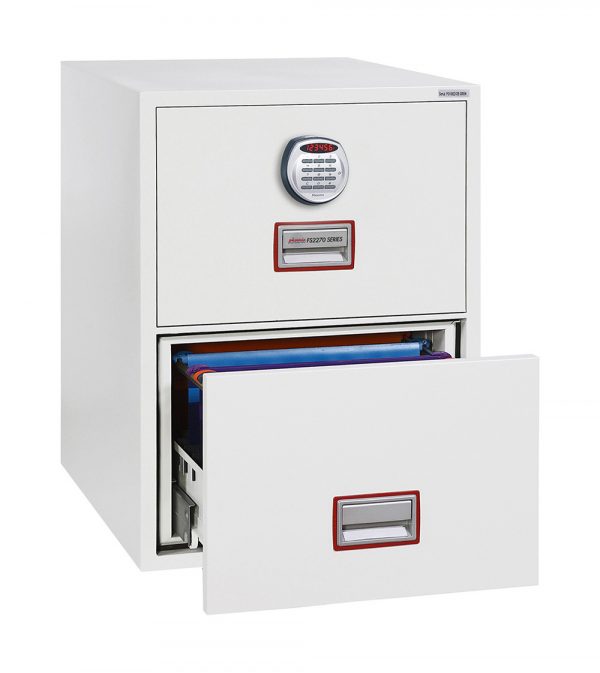 Phoenix World Class Vertical Fire File FS2272E 2 Drawer Filing Cabinet with Electronic Lock