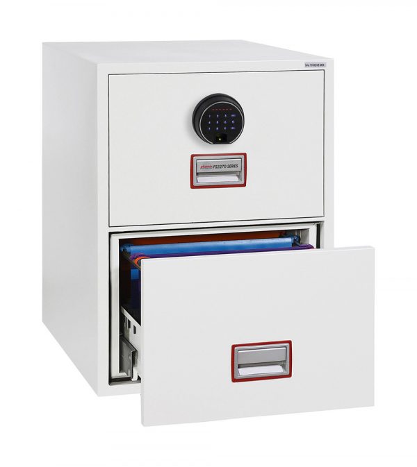 Phoenix World Class Vertical Fire File FS2272F 2 Drawer Filing Cabinet with Fingerprint Lock
