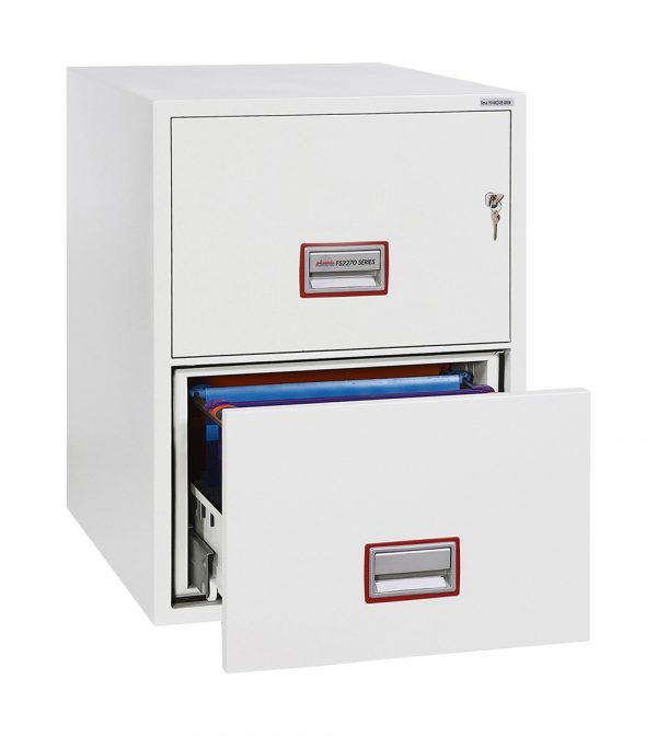 Phoenix World Class Vertical Fire File FS2272K 2 Drawer Filing Cabinet with Key Lock