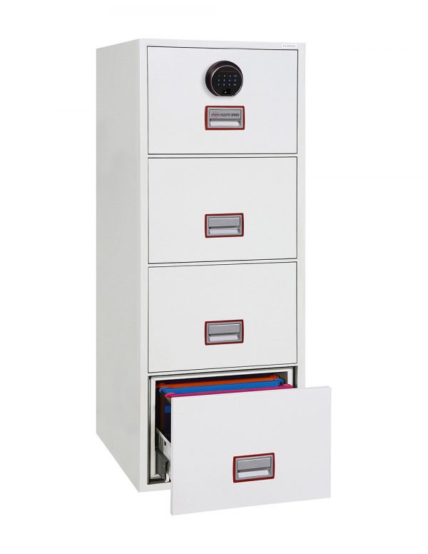 Phoenix World Class Vertical Fire File FS2274F 4 Drawer Filing Cabinet with Fingerprint Lock