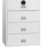 Phoenix World Class Lateral Fire File FS2414F 4 Drawer Filing Cabinet with Fingerprint Lock 0