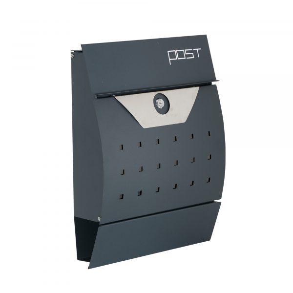 Phoenix Estilo Front Loading Letter Box MB0122KA in Graphite Grey with Key Lock