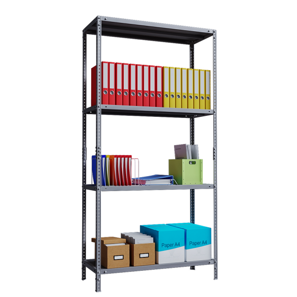 Phoenix AR Series AR2014/4G 4 Shelf Static Shelving Unit in Grey