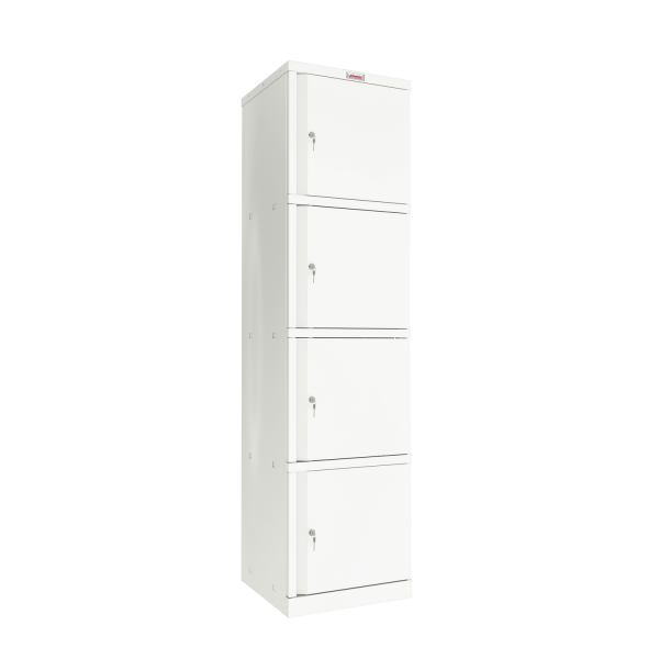 Phoenix SC Series SC1845/4WK 4 Door Stationery Cupboard in White with Key Lock