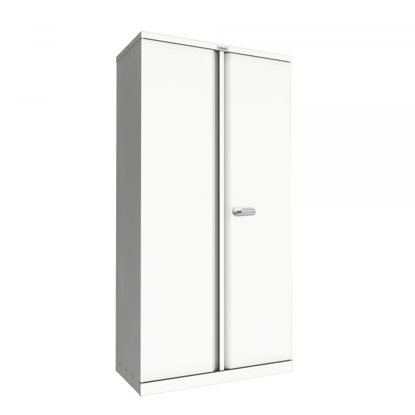 Phoenix SC Series SC1891WE 2 Door 4 Shelf Stationery Cupboard in White with Electronic lock