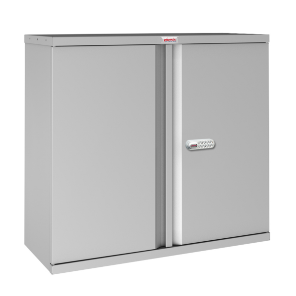 Phoenix SCL Series SCL0891GGE 2 Door 1 Shelf Steel Storage Cupboard in Grey with Electronic Lock