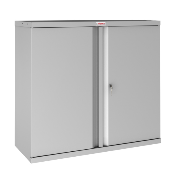 Phoenix SCL Series SCL0891GGK 2 Door 1 Shelf Steel Storage Cupboard in Grey with Key Lock