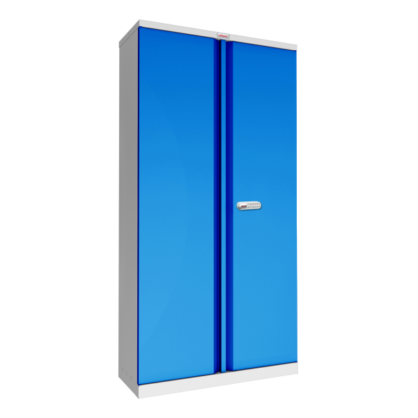 Phoenix SCL Series SCL1891GBE 2 Door 4 Shelf Steel Storage Cupboard Grey Body & Blue Doors with Electronic Lock