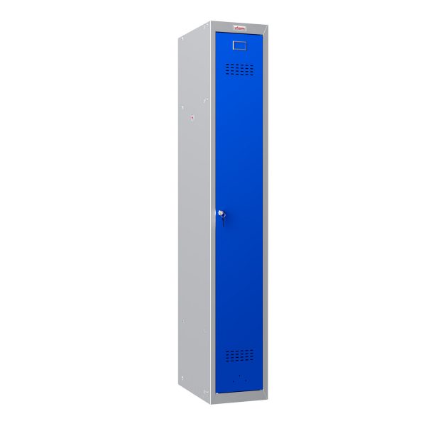 Phoenix PL Series PL1130GBK 1 Column 1 Door Personal Locker Grey Body/Blue Door with Key Lock