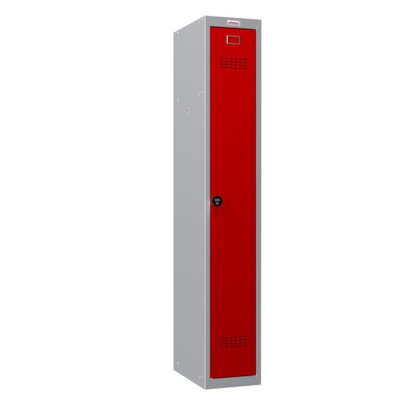 Phoenix PL Series PL1130GRC/ADD 1 Column 1 Door Personal Locker Grey Body/Red Door with Combination Lock