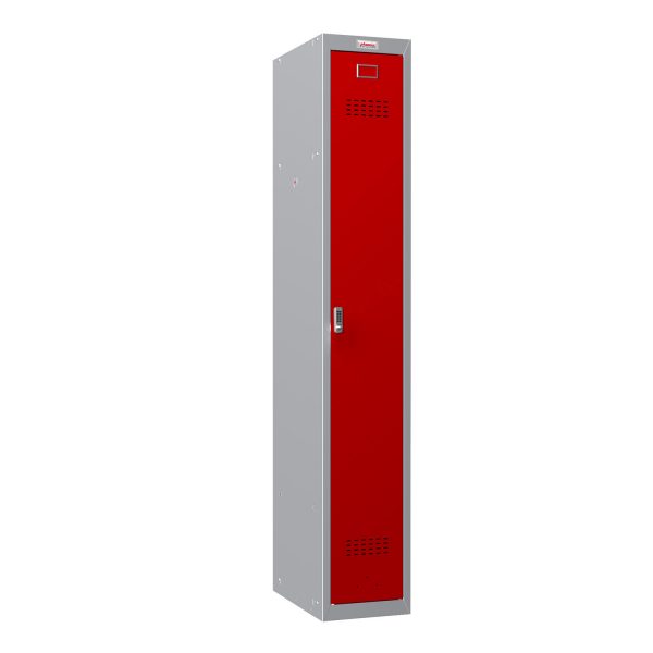 Phoenix PL Series PL1130GRE 1 Column 1 Door Personal Locker Grey Body/Red Door with Electronic Lock