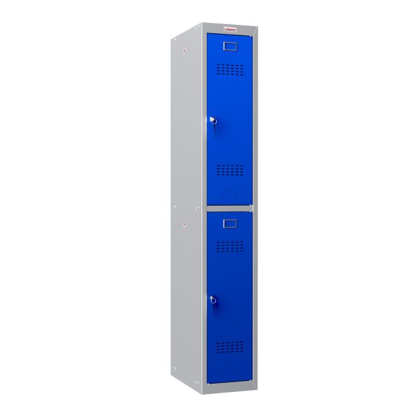 Phoenix PL Series PL1230GBK 1 Column 2 Door Personal Locker Grey Body/Blue Doors with Key Locks