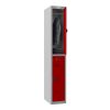 Phoenix PL Series PL1230GRC 1 Column 2 Door Personal Locker Grey Body/Red Doors with Combination Locks 2