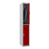 Phoenix PL Series PL1230GRE 1 Column 2 Door Personal Locker Grey Body/Red Doors with Electronic Locks 2