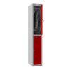 Phoenix PL Series PL1230GRK 1 Column 2 Door Personal Locker Grey Body/Red Doors with Key Locks 2