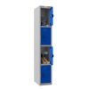 Phoenix PL Series PL1430GBC 1 Column 4 Door Personal Locker Grey Body/Blue Doors with Combination Lock 2