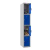Phoenix PL Series PL1430GBK 1 Column 4 Door Personal Locker Grey Body/Blue Doors with Key Lock 2