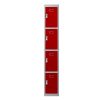 Phoenix PL Series PL1430GRE 1 Column 4 Door Personal Locker Grey Body/Red Doors with Electronic Locks 0
