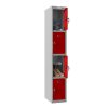 Phoenix PL Series PL1430GRK 1 Column 4 Door Personal Locker Grey Body/Red Doors with Key Locks 2