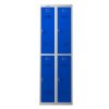 Phoenix PL Series PL2260GBK 2 Column 4 Door Personal Locker Combo Grey Body/Blue Doors with Key Locks 0