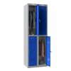 Phoenix PL Series PL2260GBK 2 Column 4 Door Personal Locker Combo Grey Body/Blue Doors with Key Locks 2