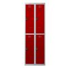 Phoenix PL Series PL2260GRC 2 Column 4 Door Personal Locker Combo Grey Body/Red Doors with Combination Locks 0