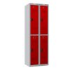 Phoenix PL Series PL2260GRC 2 Column 4 Door Personal Locker Combo Grey Body/Red Doors with Combination Locks 1