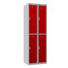 Phoenix PL Series PL2260GRE 2 Column 4 Door Personal Locker Combo Grey Body/Red Doors with Electronic Locks 1