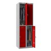 Phoenix PL Series PL2260GRK 2 Column 4 Door Personal Locker Combo Grey Body/Red Doors with Key Locks 2