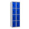 Phoenix PL Series PL2460GBC 2 Column 8 Door Personal Locker Combo Grey Body/Blue Doors with Combination Locks 1