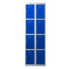 Phoenix PL Series PL2460GBK 2 Column 8 Door Personal Locker Combo Grey Body/Blue Doors with Key Locks 0