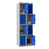 Phoenix PL Series PL2460GBK 2 Column 8 Door Personal Locker Combo Grey Body/Blue Doors with Key Locks 2