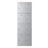 Phoenix PL Series PL2460GGK 2 Column 8 Door Personal Locker Combo in Grey with Key Locks 0