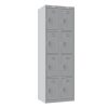 Phoenix PL Series PL2460GGK 2 Column 8 Door Personal Locker Combo in Grey with Key Locks 1